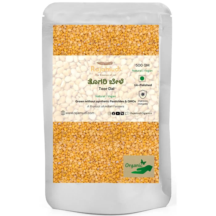 Organic Toor dal / Togari Bele Unpolished By Rajamudi Organics