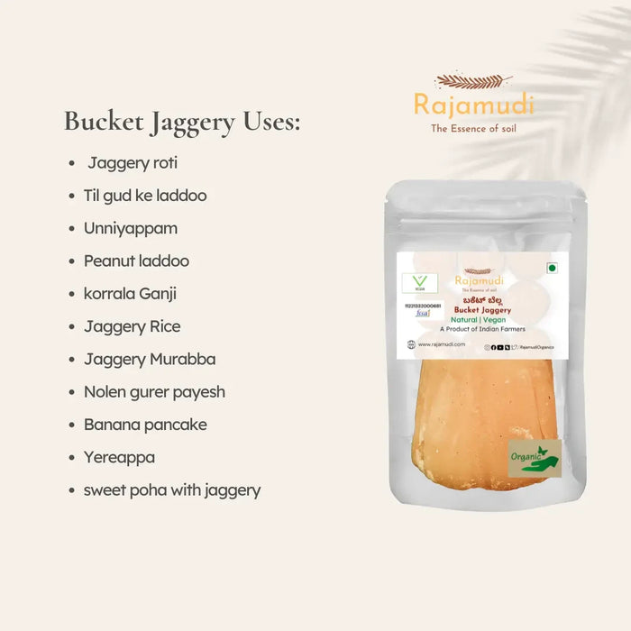 Bucket Jaggery - Rajamudi organic bucket Jaggery | Rajamudi