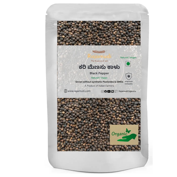 Rajamudi Organics, Organic Gluten Free Black Pepper Powder / Kali Mirch Powder  | Naturally Processed, from Farm Picked Fresh Natural, No Artificial Additives