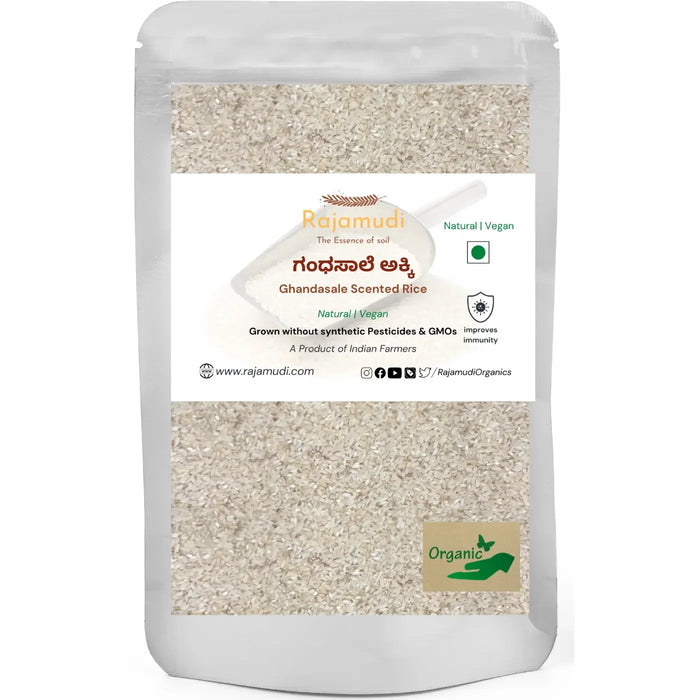 Authentic Organic Ghandhasale Rice | Rajamudi Organics
