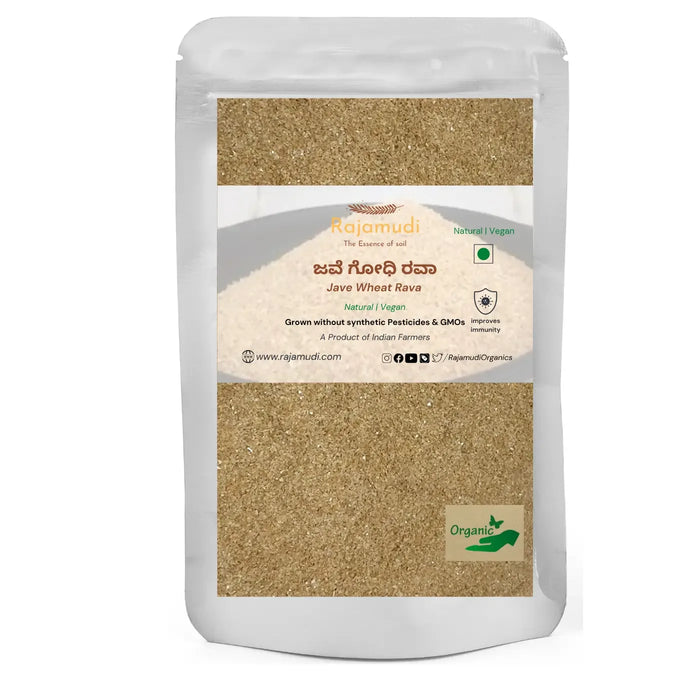 Organic Khapli Wheat Dalia / Java godhi rava By Rajamudi Organics