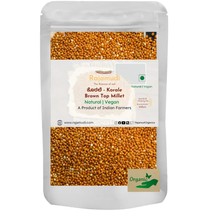 Organic Brown Top Millet ( KORALE ) - Rajamudi organic Millets | Rajamudi