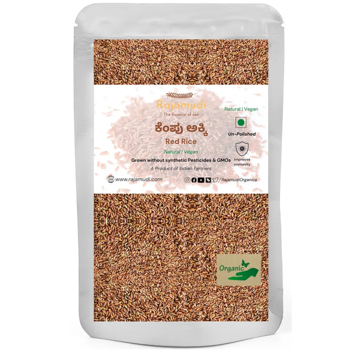 ORGANIC Kerela Red Rice [UnPolished] | Palakkad Matta Rice - Rajamudi Organics