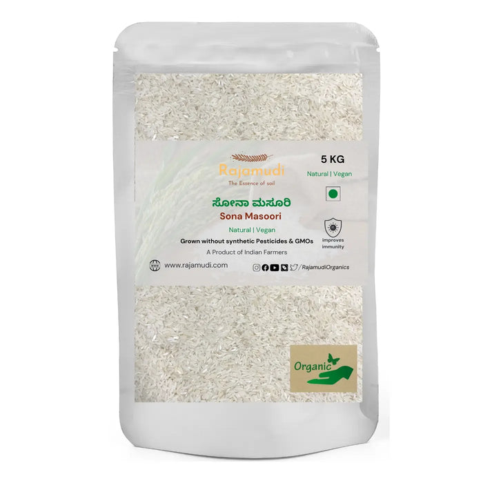 Organic Sona Masoori Rice by Rajamudi Organics