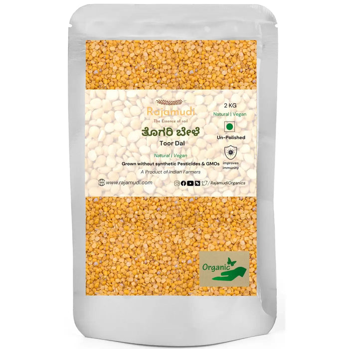 Organic Toor dal / Togari Bele Unpolished By Rajamudi Organics
