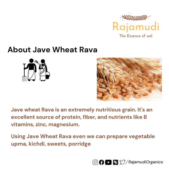 Organic Khapli Wheat Dalia / Java godhi rava By Rajamudi Organics