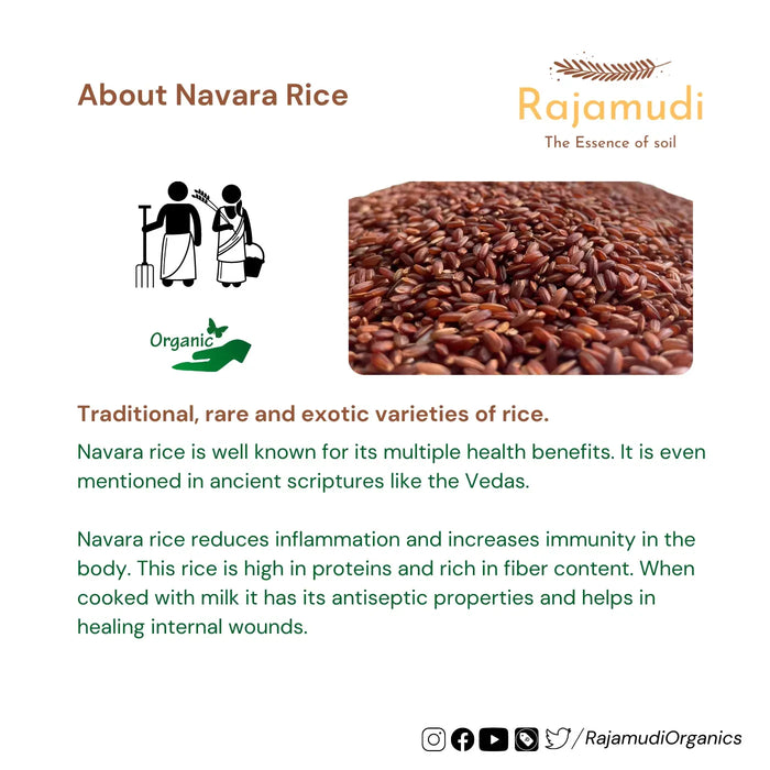 Kerala Medicinal Navara Rice - Organic Navara Rice by Rajamudi