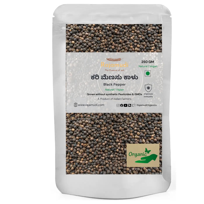 Rajamudi Organics, Organic Gluten Free Black Pepper Powder / Kali Mirch Powder  | Naturally Processed, from Farm Picked Fresh Natural, No Artificial Additives