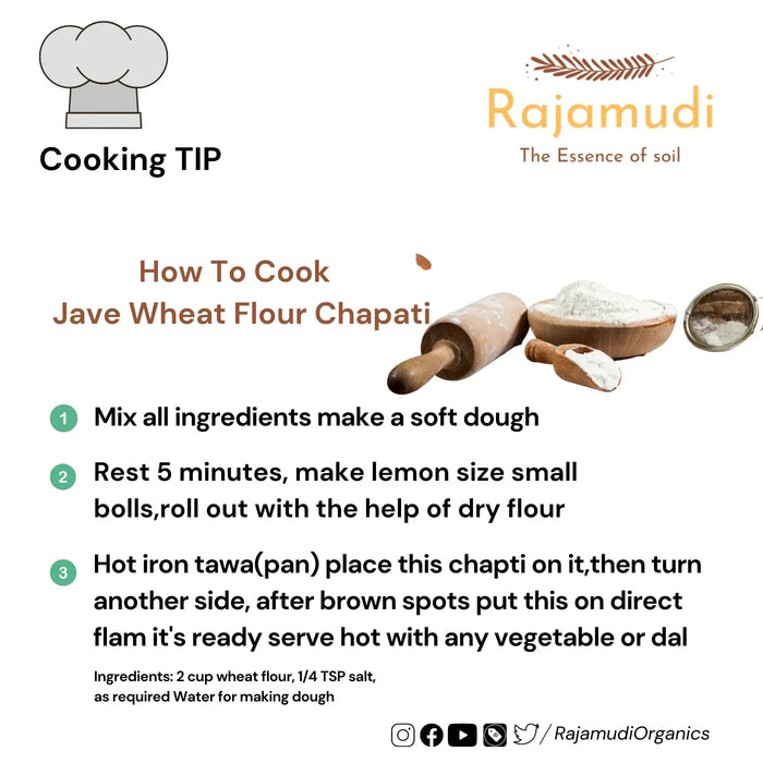 Organic Wheat Flour Khapli / Jave Godhi Hittu By Rajamudi Organics