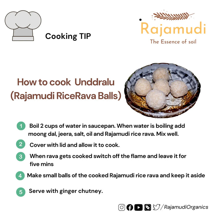 Organic Rajamudi Rice Rava By Rajamudi Organics