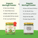 Comparison chart of rajamudi organic moringa powder and regular moringa powder