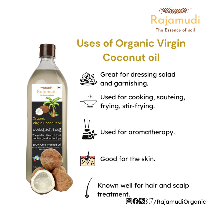 Organic Cold pressed Coconut Virgin Oil | Rajamudi Organics